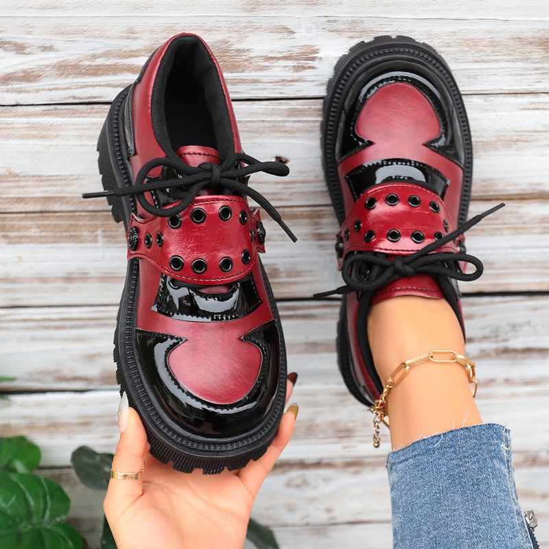 Vintage Fashion Online - Frühlings- und Herbst-Farbblockierung Damen Vintage Komfortable