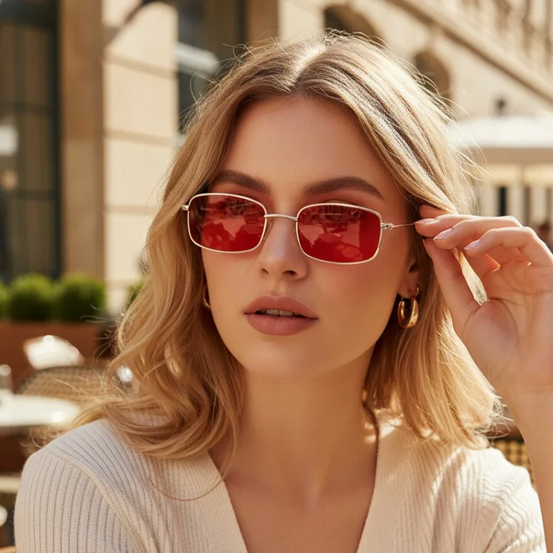 Vintage Fashion Enthusiasts - Neue kleine quadratische Sonnenbrille für Damen,