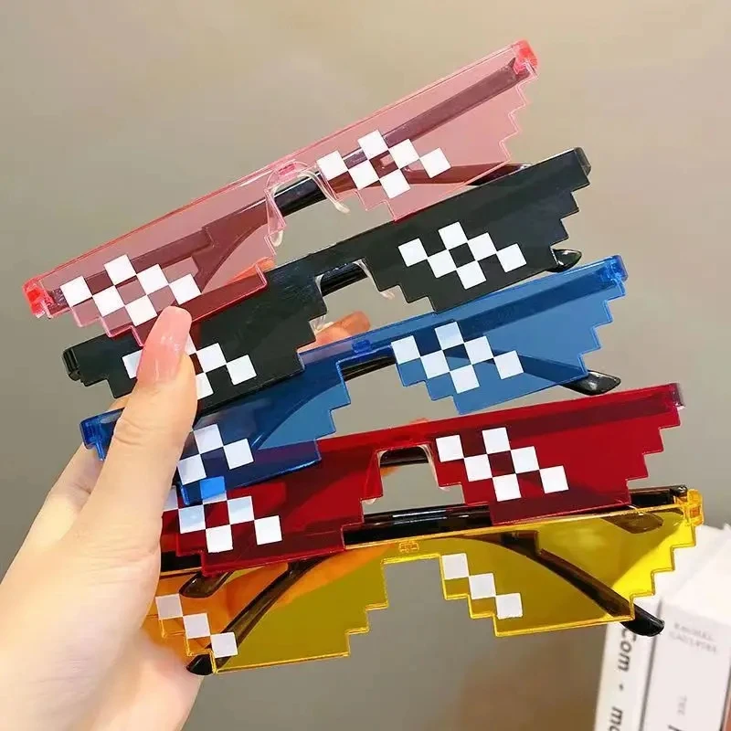 Vintage Fashion Enthusiasts - Neue lustige, ausgefallene Damenbrillen, mehrfarbige Pixel-Vintage-Brillen