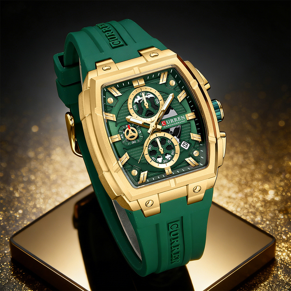 Vintage Fashion Enthusiasts - CURREN Luxus-Vintage-Uhr für Herren, Sport-Chronograph, Quarz-Armbanduhr