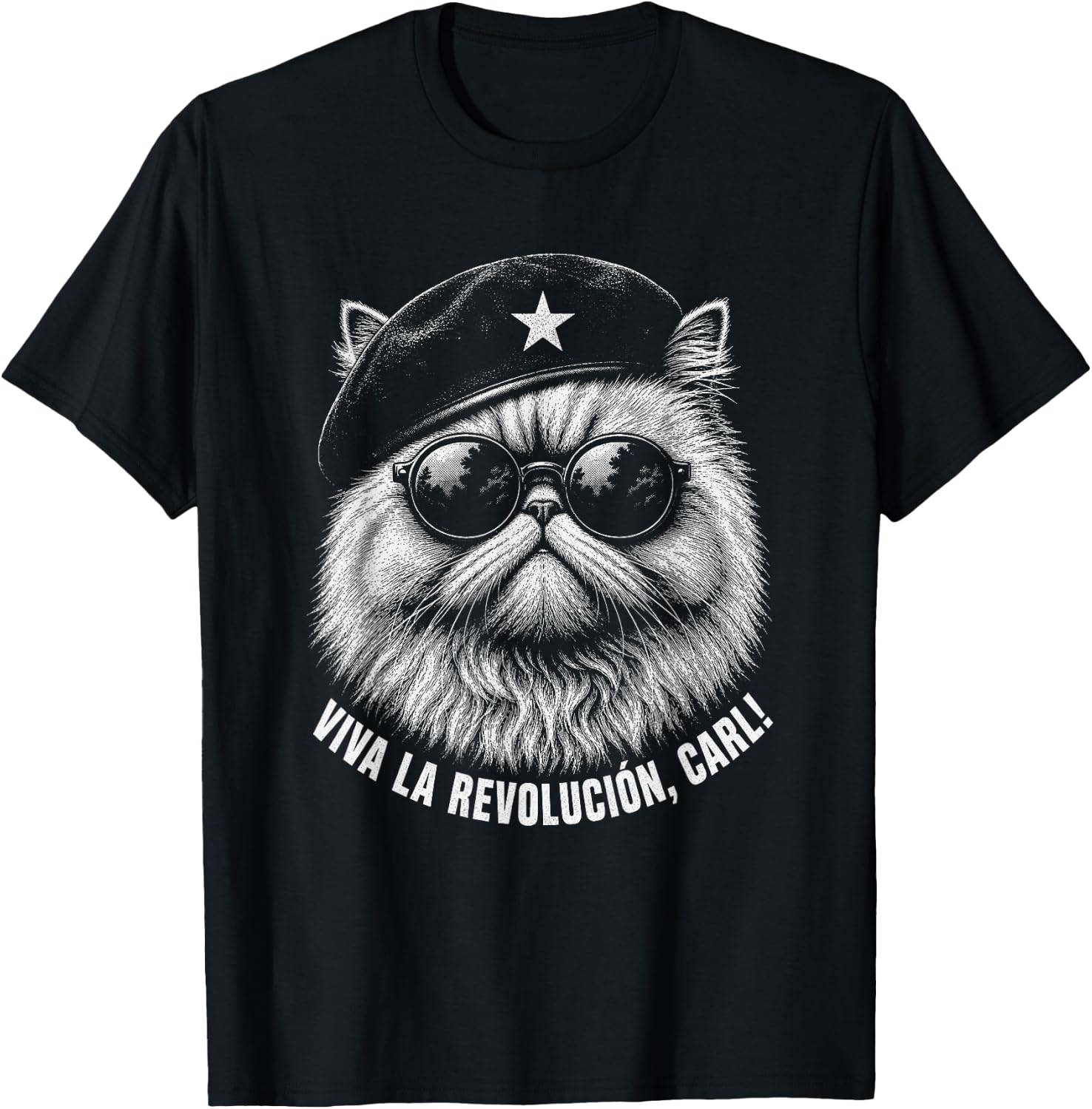 Vintage Fashion La - Viva La Revolucion Carl Lustiges Katzen-T-Shirt