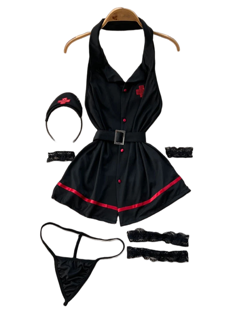 Vintage Fashion Dresses - Erotische Mode Sexy Neckholder-Lingerie-Kleid Sommer V-Ausschnitt