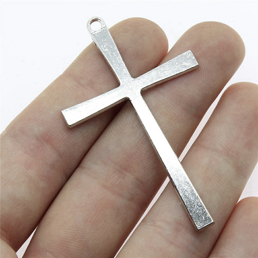Vintage Fashion Online - Schmuckherstellungszubehör Jesus-Kopf Holzmaserung Kreuzanhänger Handgefertigt für