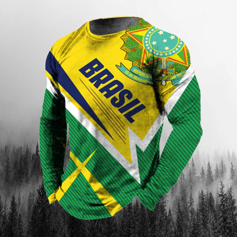 Vintage Brasilien-Flagge 3D-Dr – Vintage Fashion Jersey Bewertung und Preis