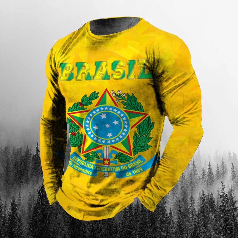 Vintage Brasilien-Flagge 3D-Dr – Vintage Fashion Jersey Bewertung und Preis